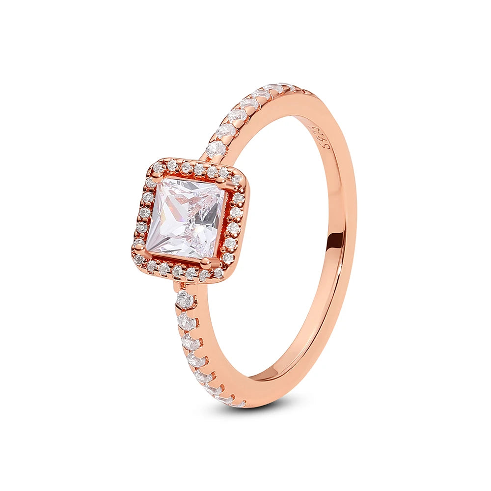 Rose Gold Plated "Blåskjell" Ring - Transparent