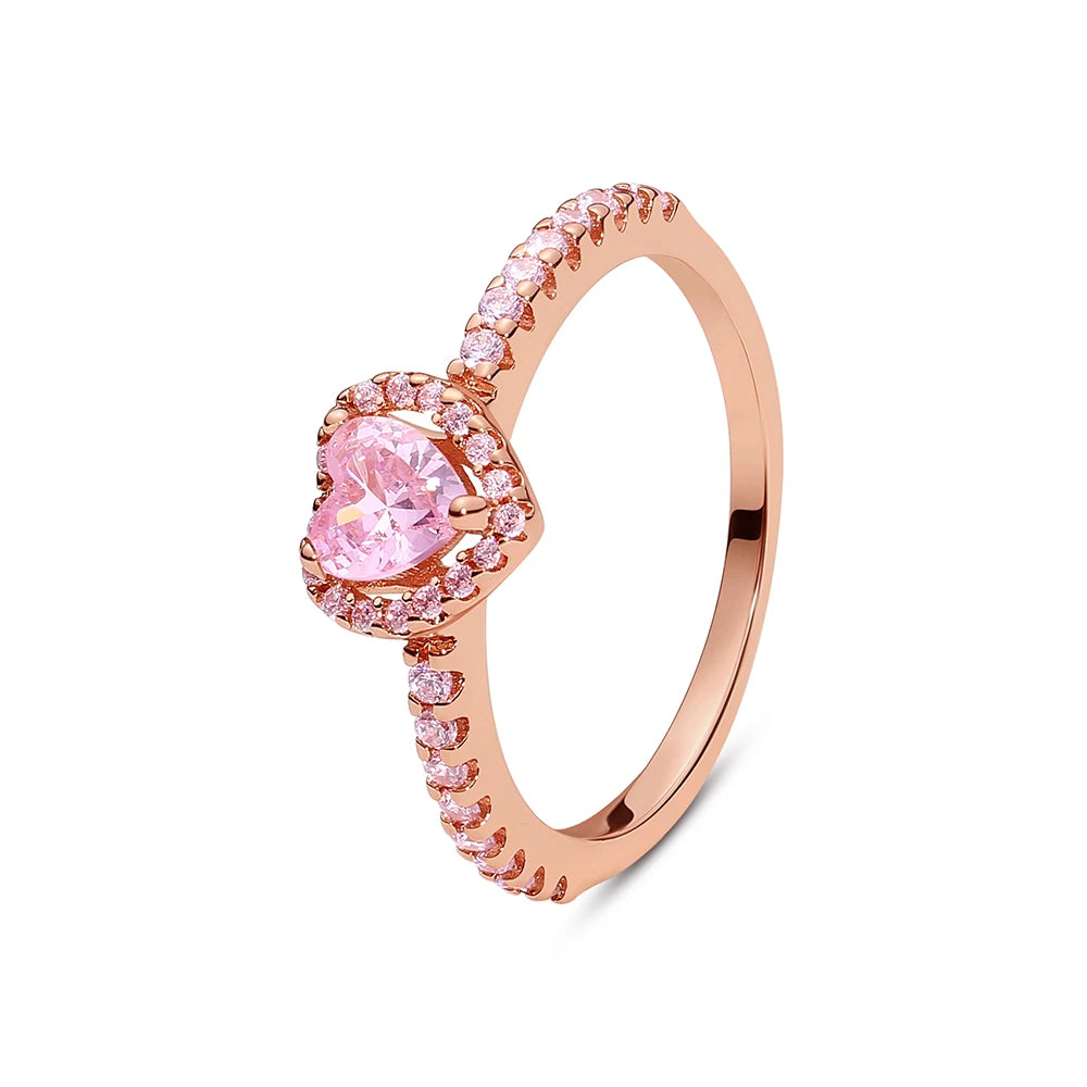 Rose Gold Plated "Vinterlys" Ring - Pink